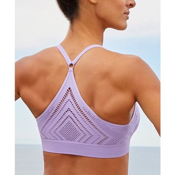💕MARIKA💕 Seamless Mesh Back Sports Bra ~ Violet XS NWT - Picture 1 of 13